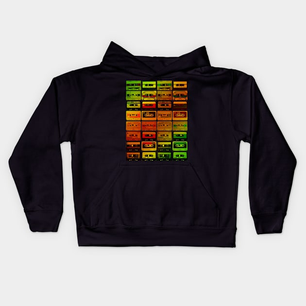 Vintage Cassette Tapes Kids Hoodie by Scar